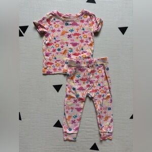 Old Navy|Baby girl Colorful Pink Kids Pajama Set in florals,dinosaur & rainbow•